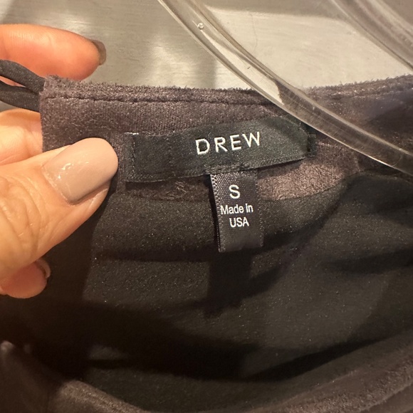 Drew Dark Grey Sleeveless Black Pleated Hem Davis Top Small - Picture 4 of 9